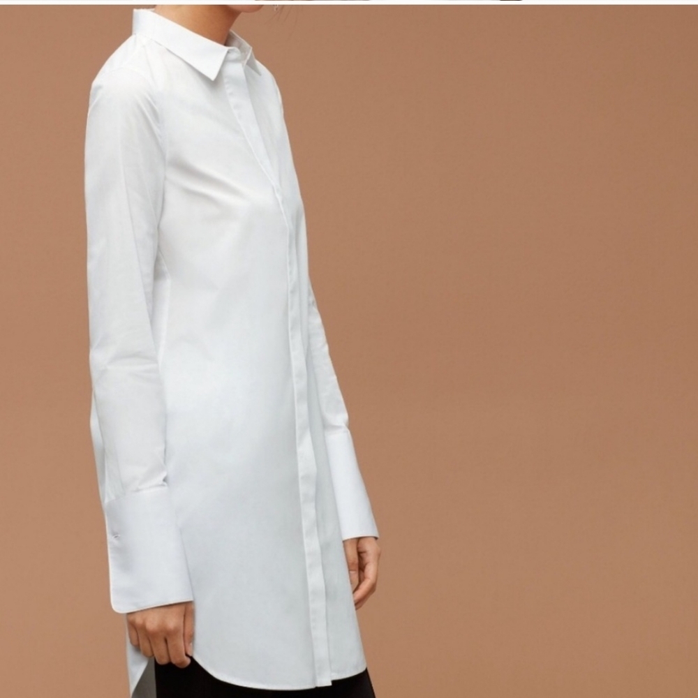 Aritzia Babaton white button down shirt dress
